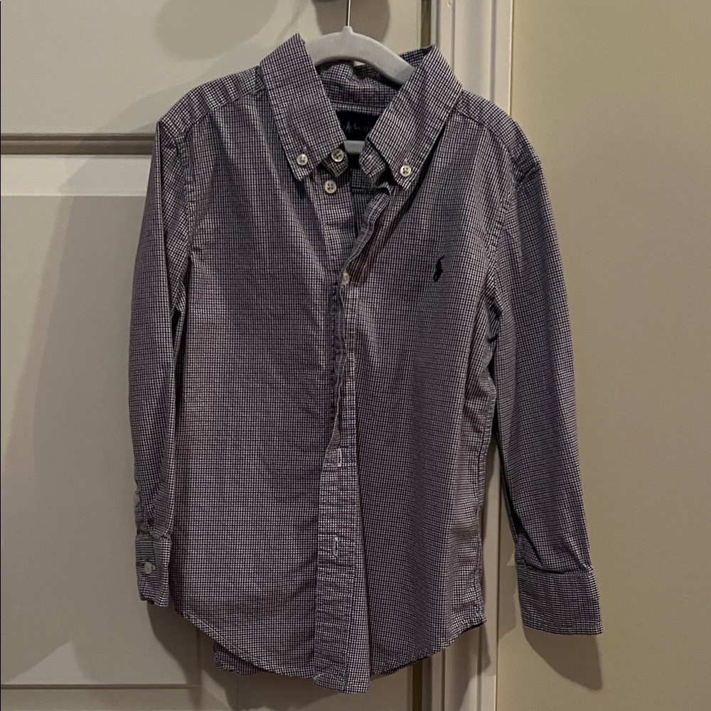 Polo by Ralph Lauren Kids Navy Checkered Button Down Shirt